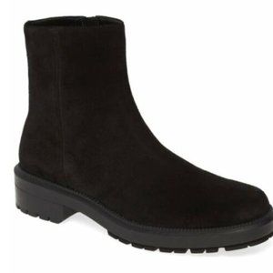 AQUATALIA Women Lauriston Weatherproof Black Suede lugged Bootie 10.5 M NEW